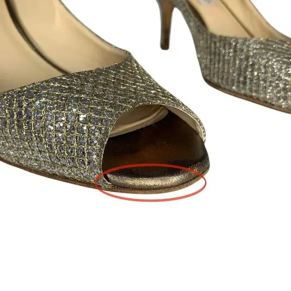 Jimmy Choo Isabel Champang Glitter High Heels Sz EU39 US9 - Picture 14 of 15